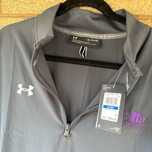 Under Armour Gray Sleeveless Quarter-Zip Pullover Vest - Picture 4 of 5